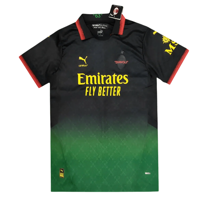 AC Milan Off White Jersey Black Green Fan Version