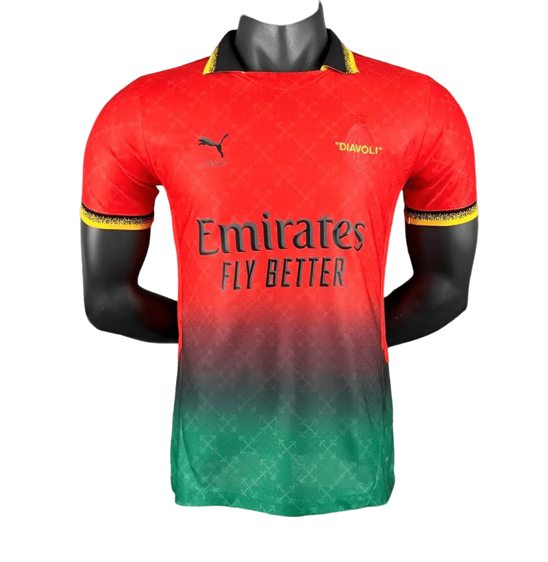 AC Milan Off White Jersey Red 2024 Limited Edition