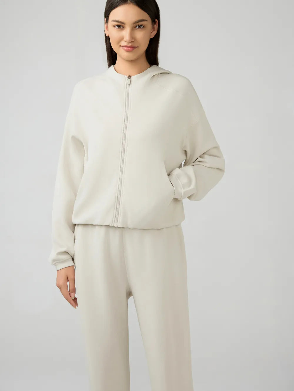 Millennia Zip Up Dropped Shouder Active Hooded