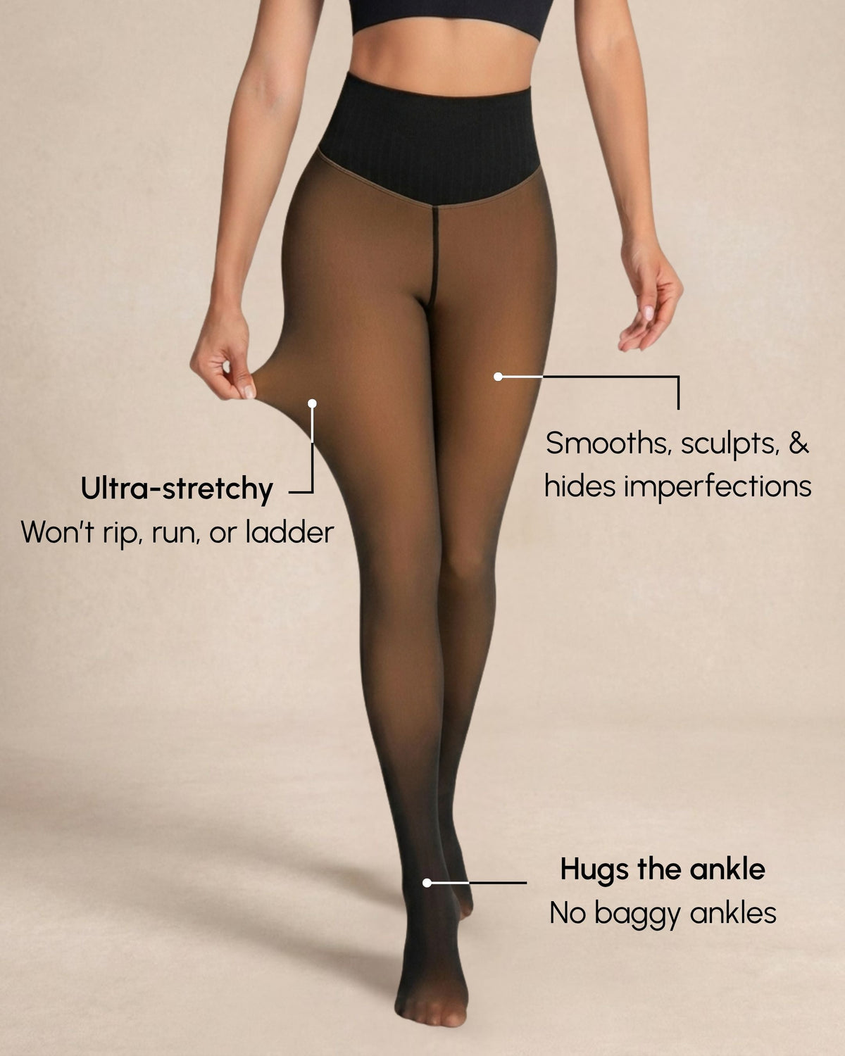 Sheer Illusion Fleece-Lined Tights