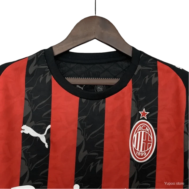 AC Milan Home Kit 2025 Fan Version Flames