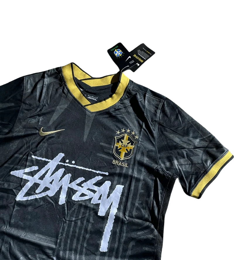 Stussy football jersey - Brazil Black Limited Edition Jersey Fan Version